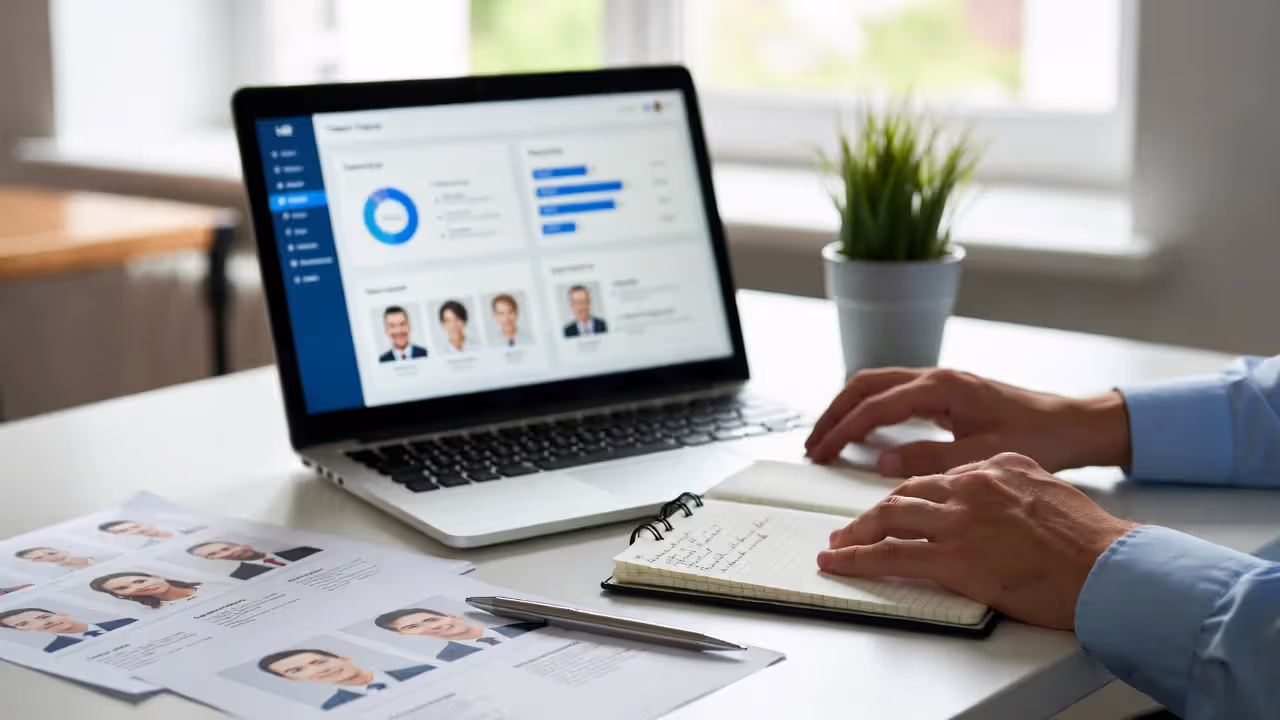 HR professional reviewing talent planning and employee development data