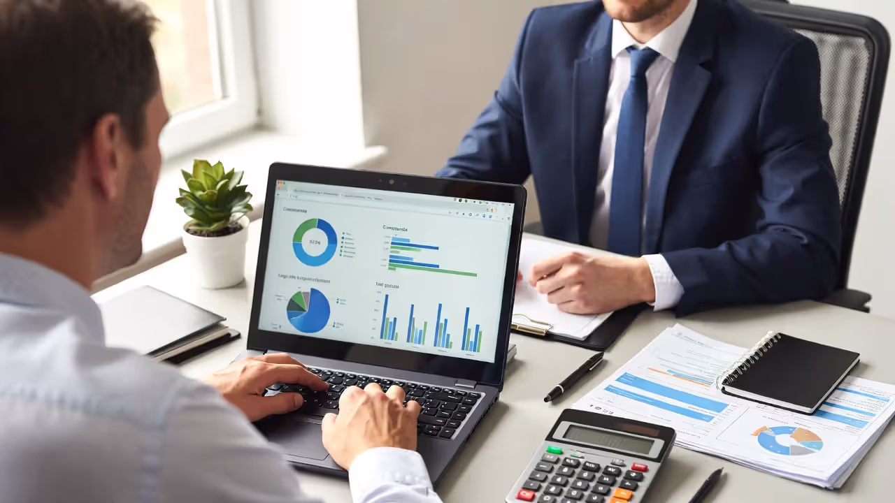 HR manager discussing compliance risks and employment law training with a business leader