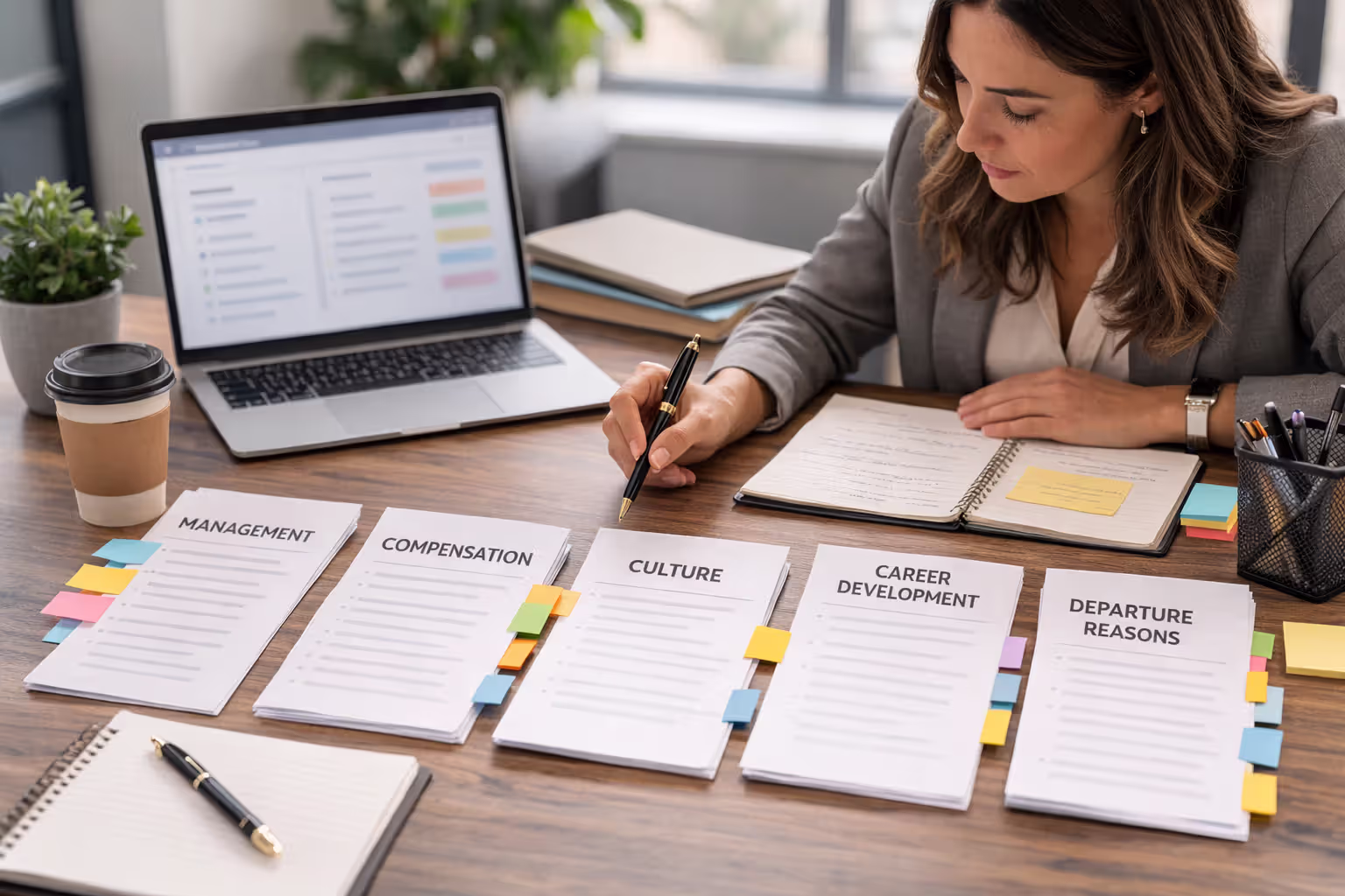 Categorized questions help uncover patterns behind employee departures.